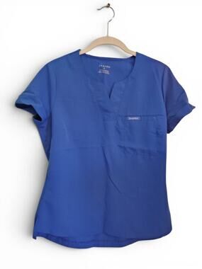 Jaanuu Royal Blue Women's Scrub Top Size Small